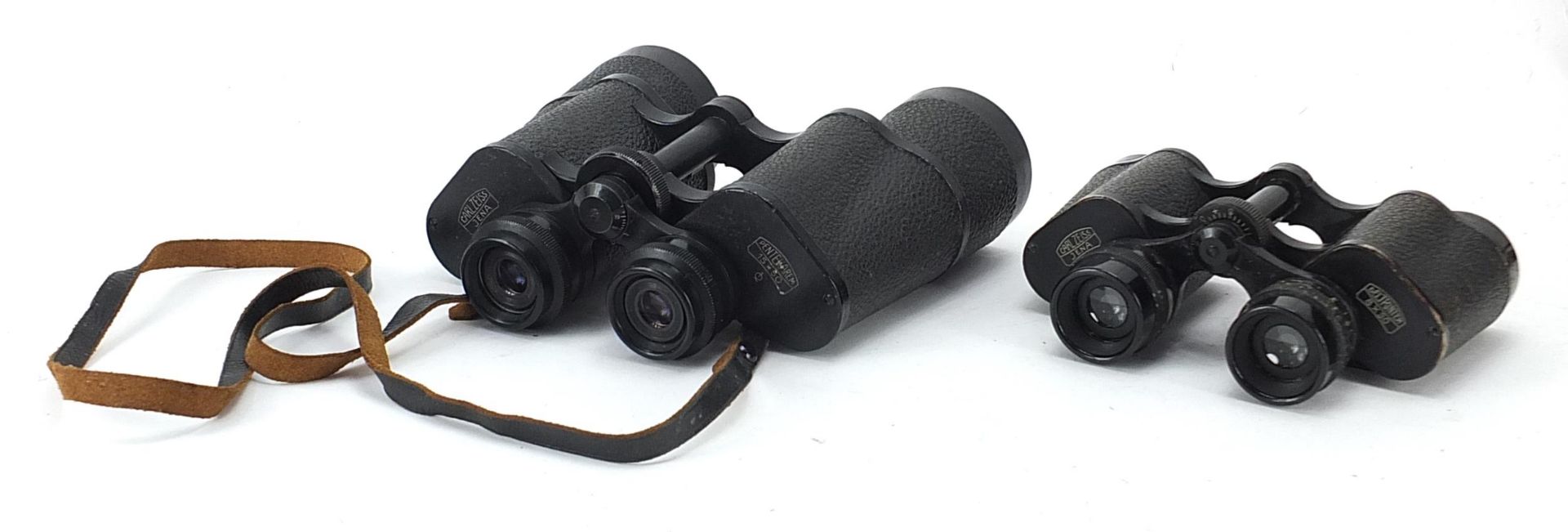 Two pairs of Carl Zeiss Jena binoculars with cases comprising Deltrintem 8 x 30 and Pentekarem 15 - Image 3 of 7