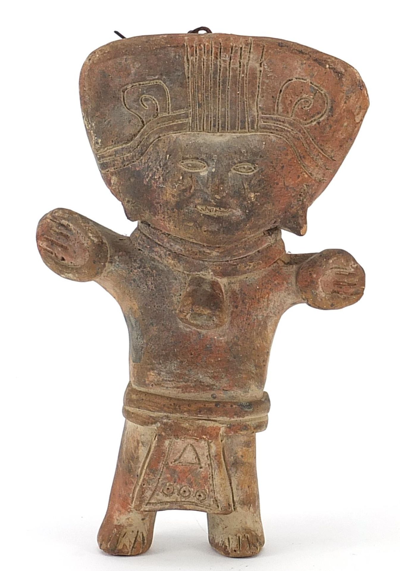 Peruvian terracotta figure, 22.5cm high