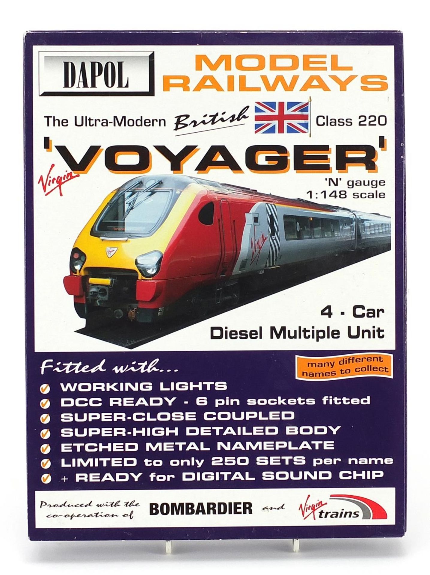 Dapol N gauge model railway The Yorkshire Voyager Four Car Multiple Unit set with box, number ND063F - Image 2 of 3