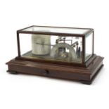 Negretti & Zambra of London, oak cased barograph with bevelled glass, numbered 29869, 21cm H x 42.