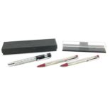 Lamy ballpoint pen and propelling pencil set together with a Pierre Belvedere roller pen