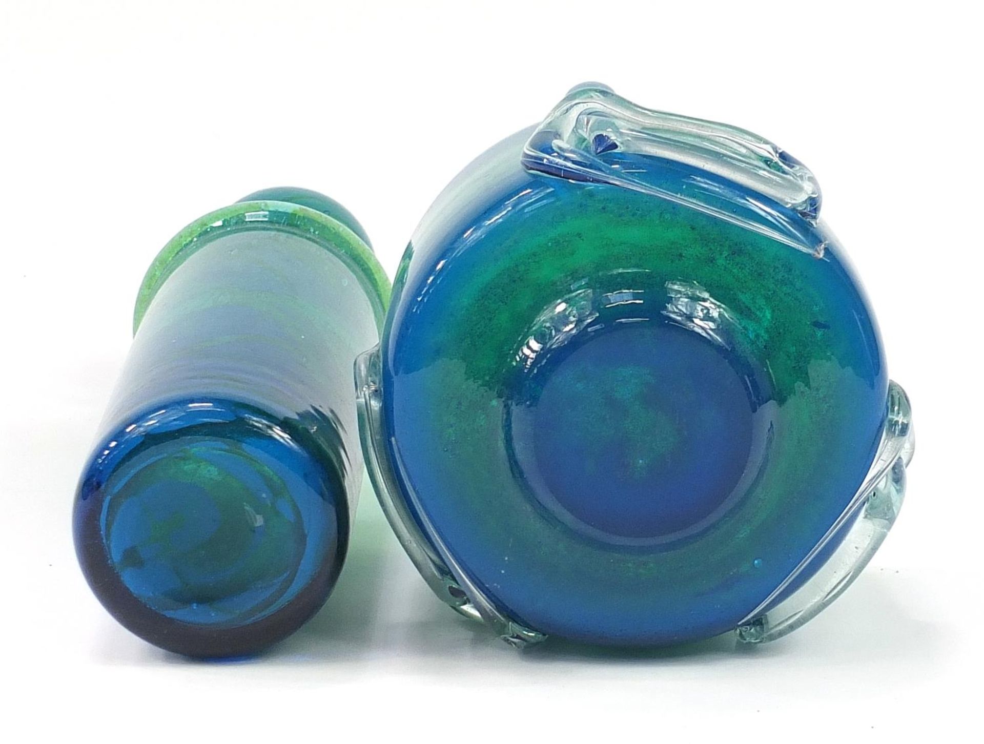 Mdina glass bowl and bottle with stopper, the largest 29cm high - Image 3 of 4