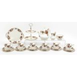 Royal Albert Old Country Roses and Celebration teaware including teapot and cake stand