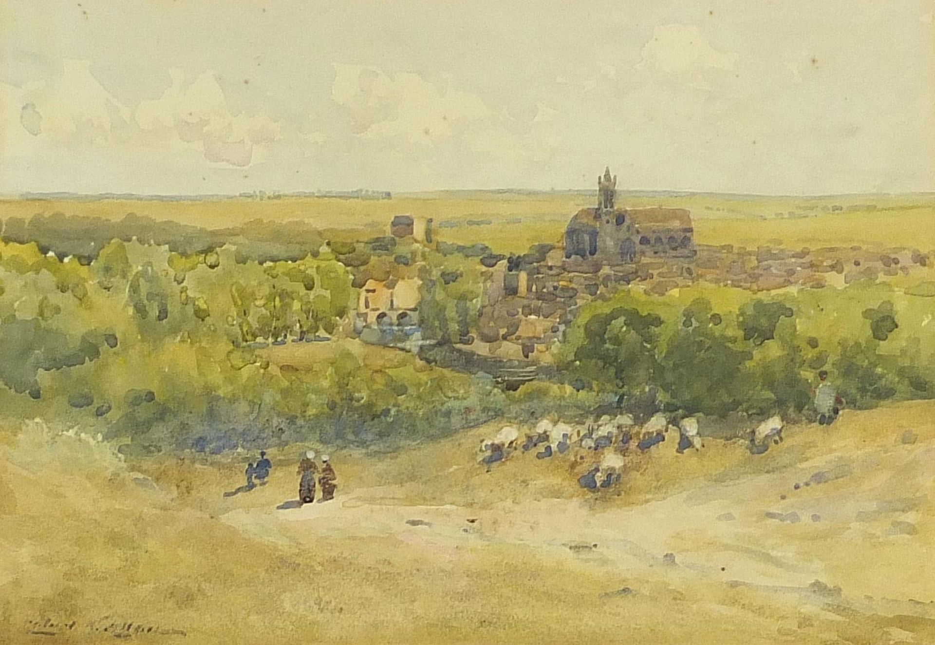 Robert Weir Allan - St Moret, France, signed late 19th/early 20th century Scottish watercolour,
