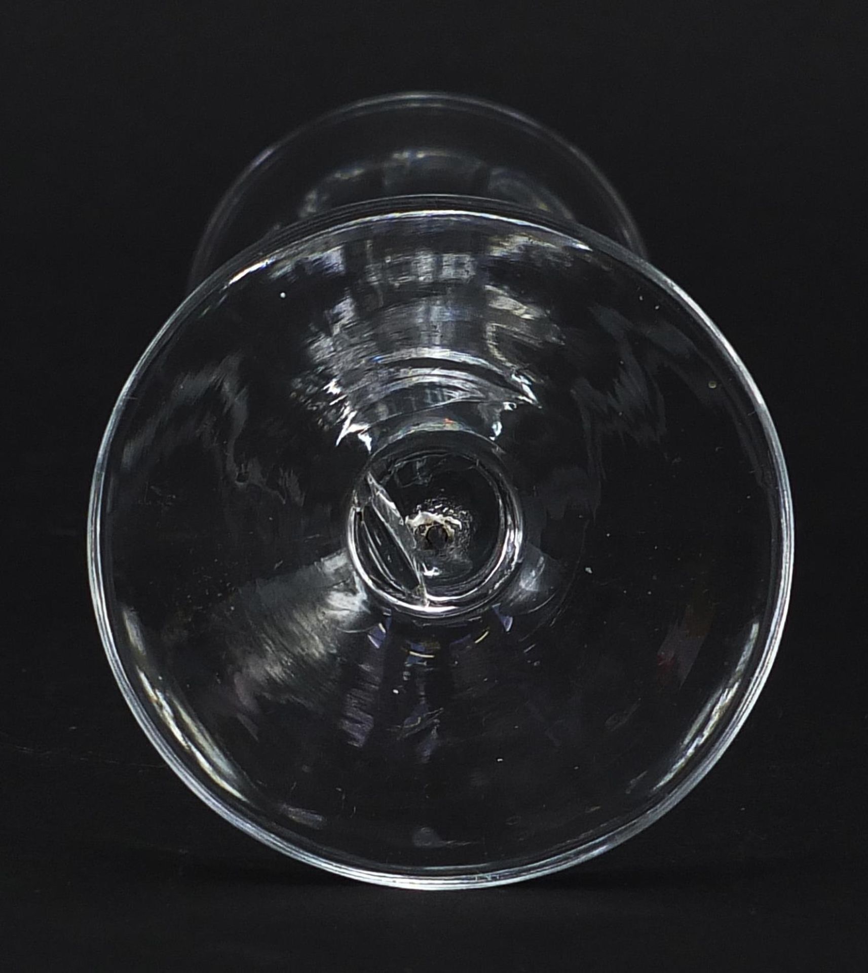 18th century wine glass with facetted bowl, 15cm high - Image 3 of 3