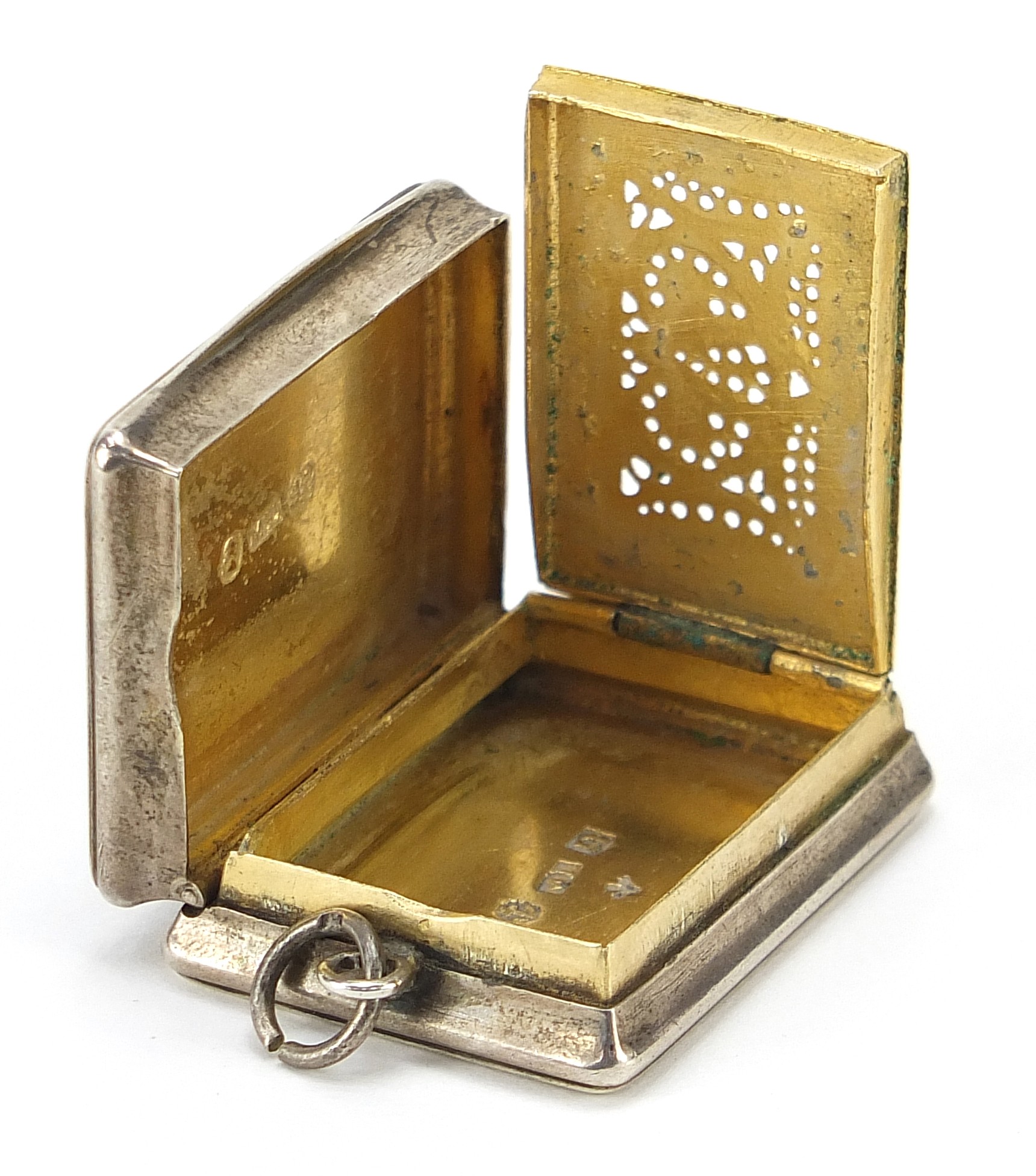 Matthew Linwood, George III silver vinaigrette with hinged lid and gilt interior, Birmingham 1811, - Image 3 of 7