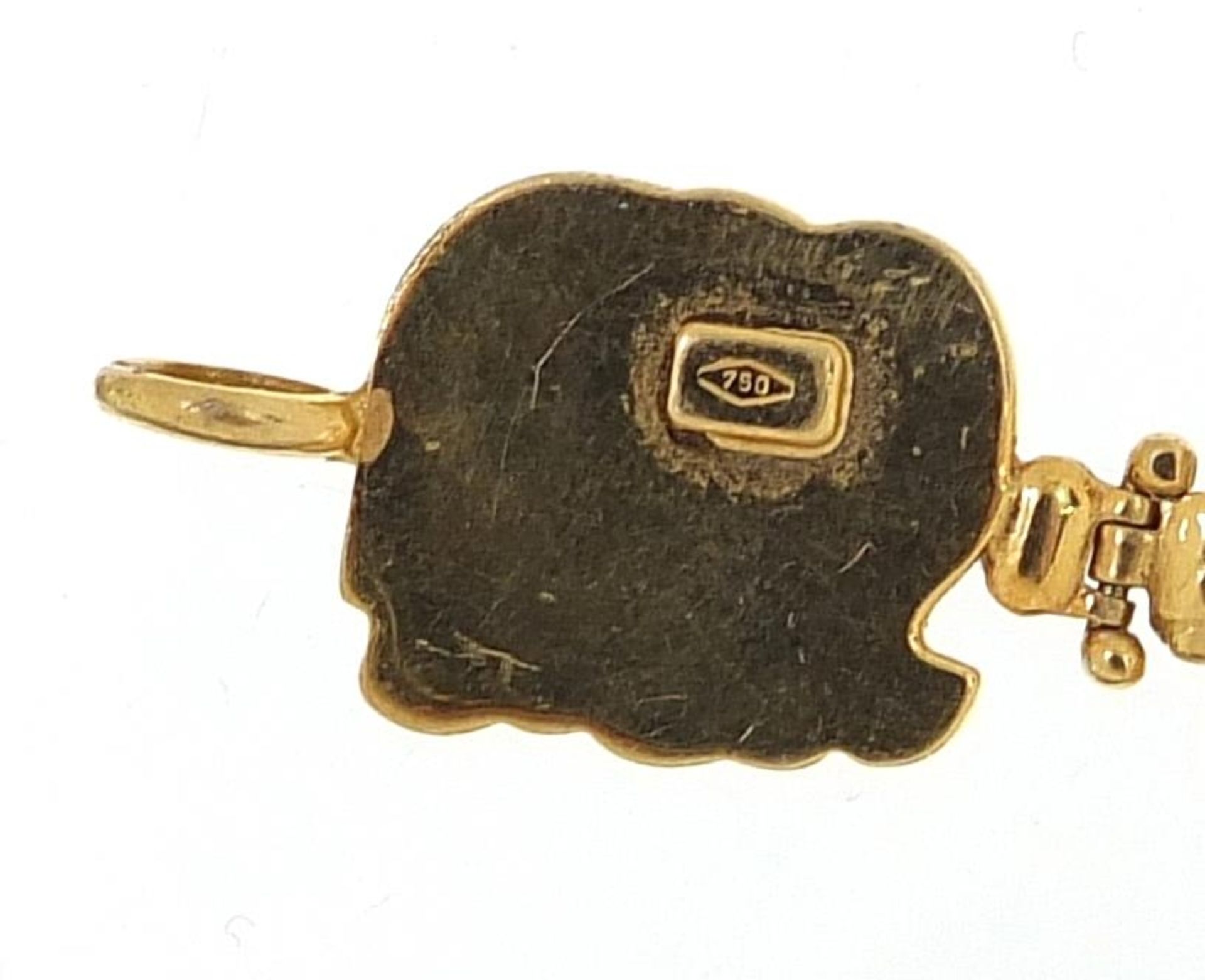 18ct gold elephant design bracelet, 18cm in length, 20.2g - Image 4 of 6