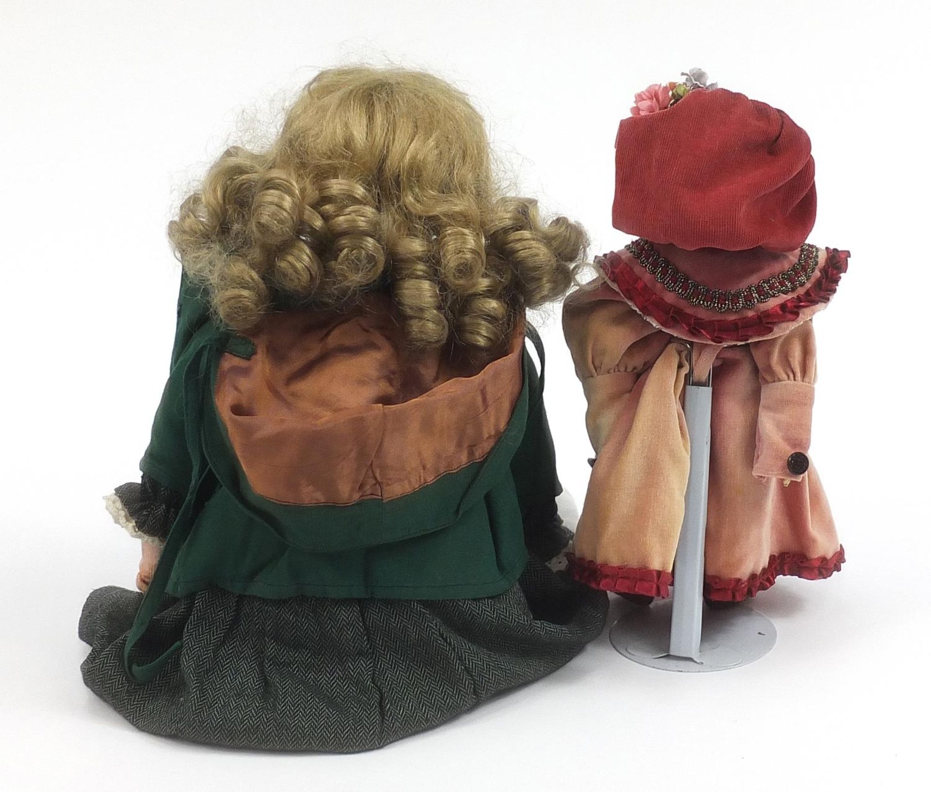 Two Armand Marseille German bisque headed dolls numbered 370 and 390, the largest 50cm high - Image 2 of 5