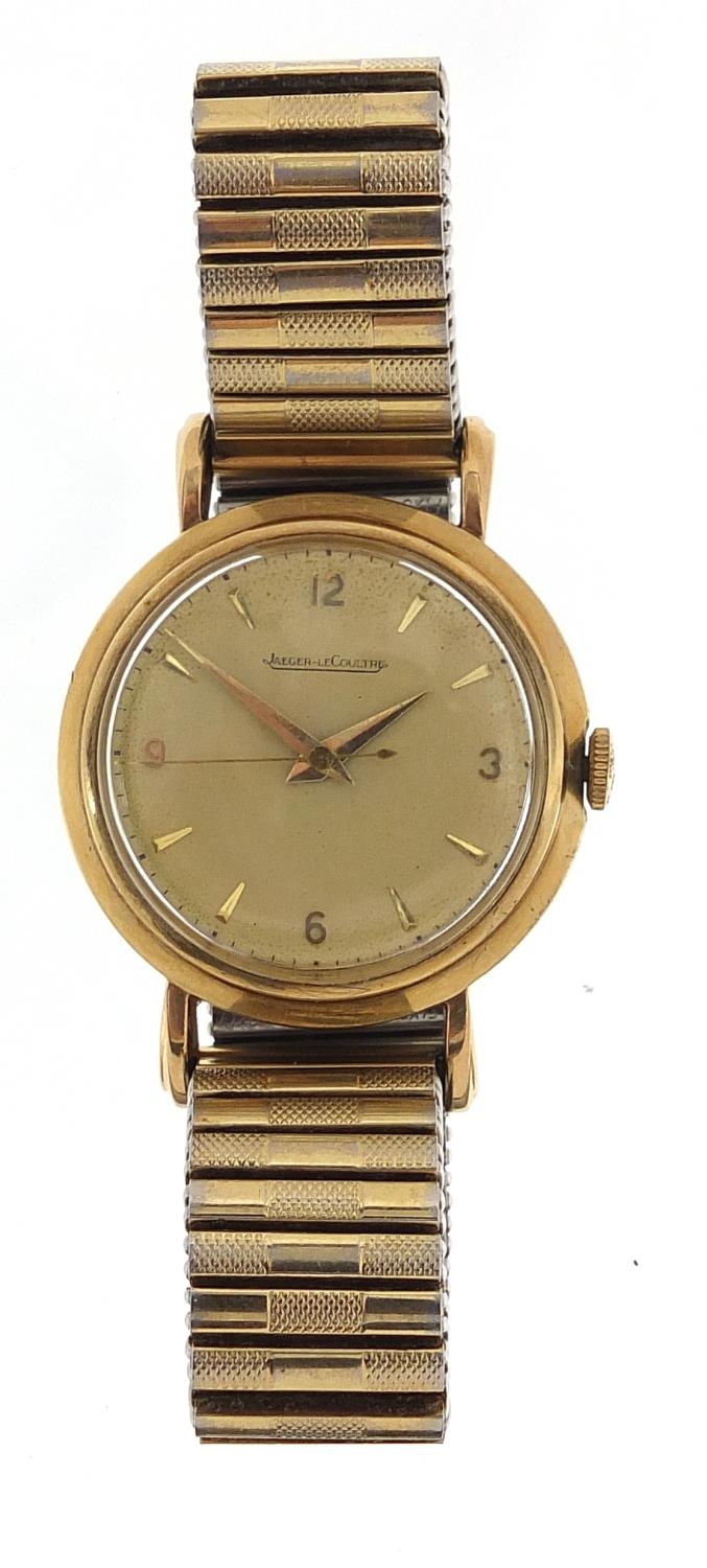 Jaeger LeCoultre, vintage gentlemen's 9ct gold wristwatch with Barclay's Bank inscription box, the - Image 2 of 6