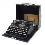 Vintage Continental typewriter with case, 31cm wide