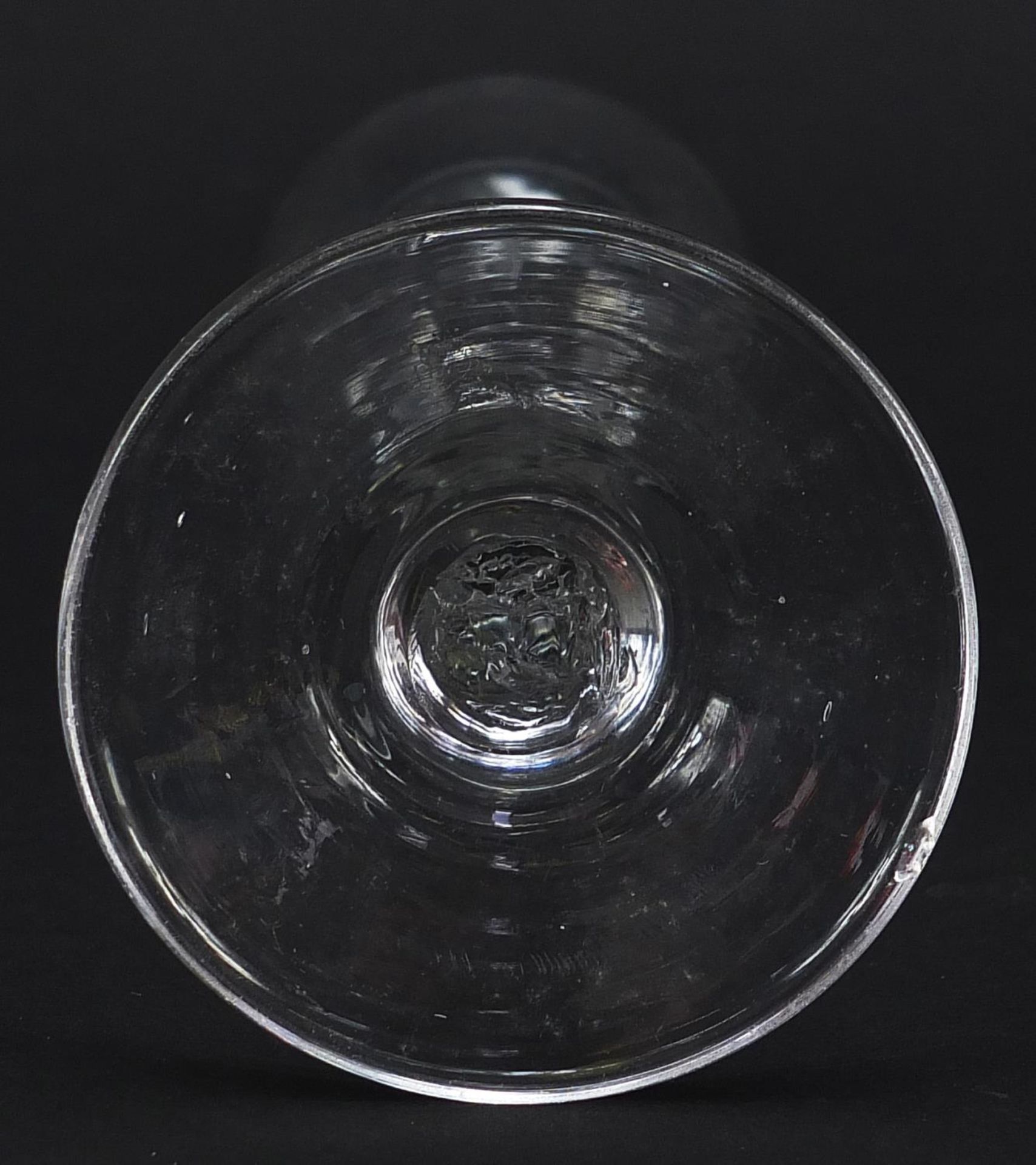 18th century wine glass with facetted stem, 15.5cm high - Image 3 of 3