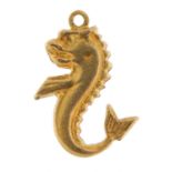 18ct gold mythical sea creature charm, 2.2cm high, 3.8g