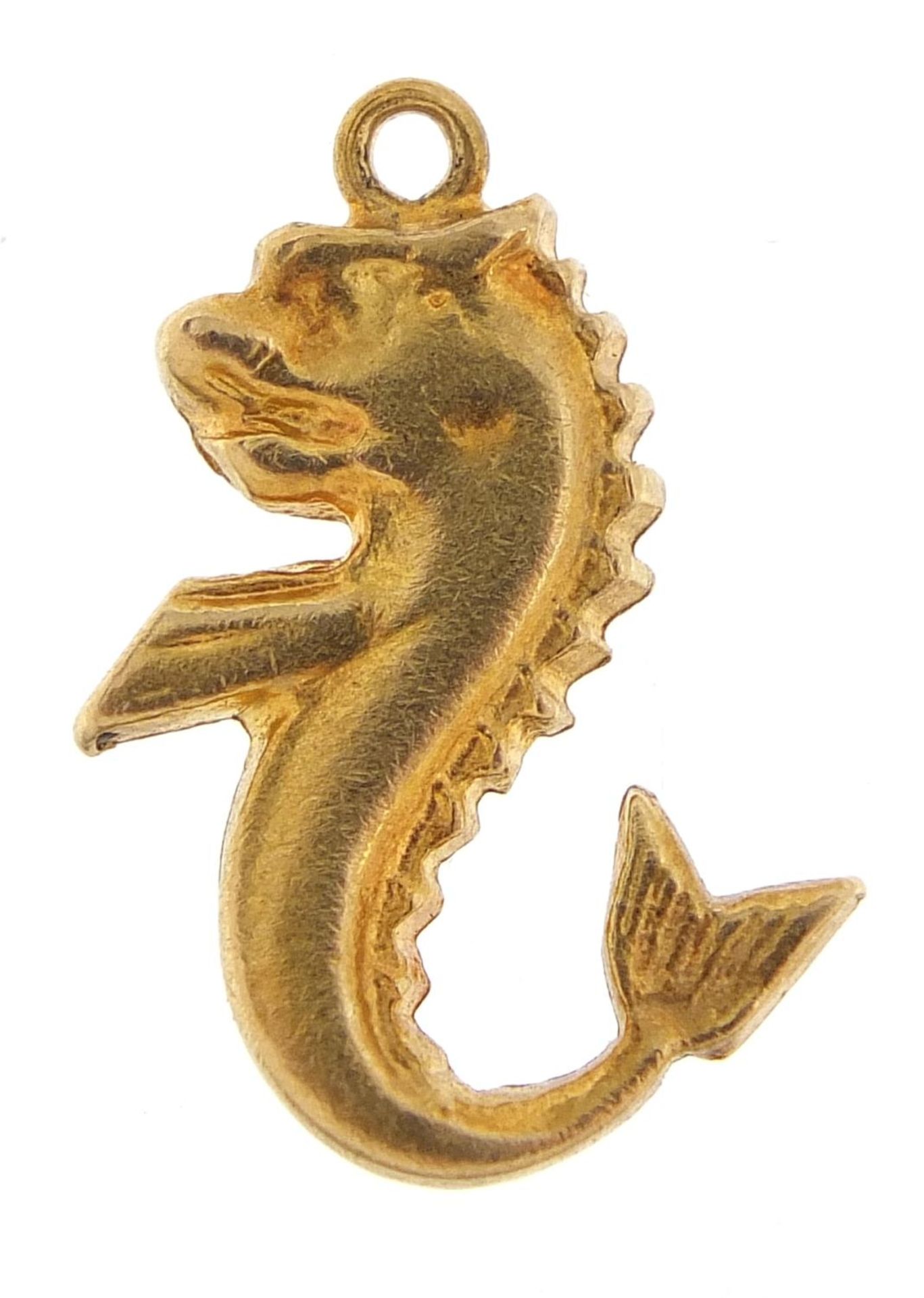 18ct gold mythical sea creature charm, 2.2cm high, 3.8g