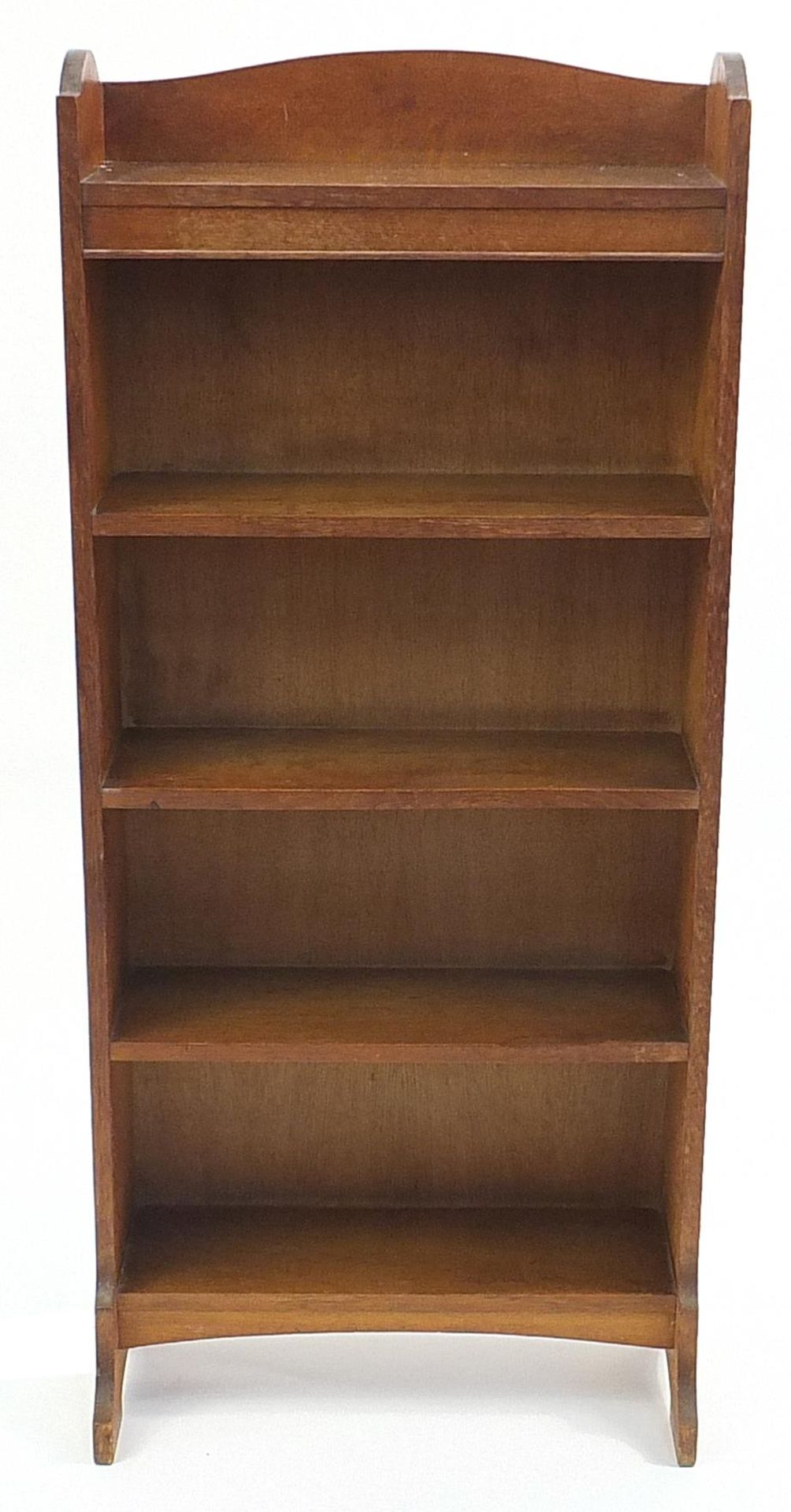 Heal & Son Ltd, Art Deco oak five shelf open bookcase, 120cm H x 53cm W x 18cm D - Image 2 of 4