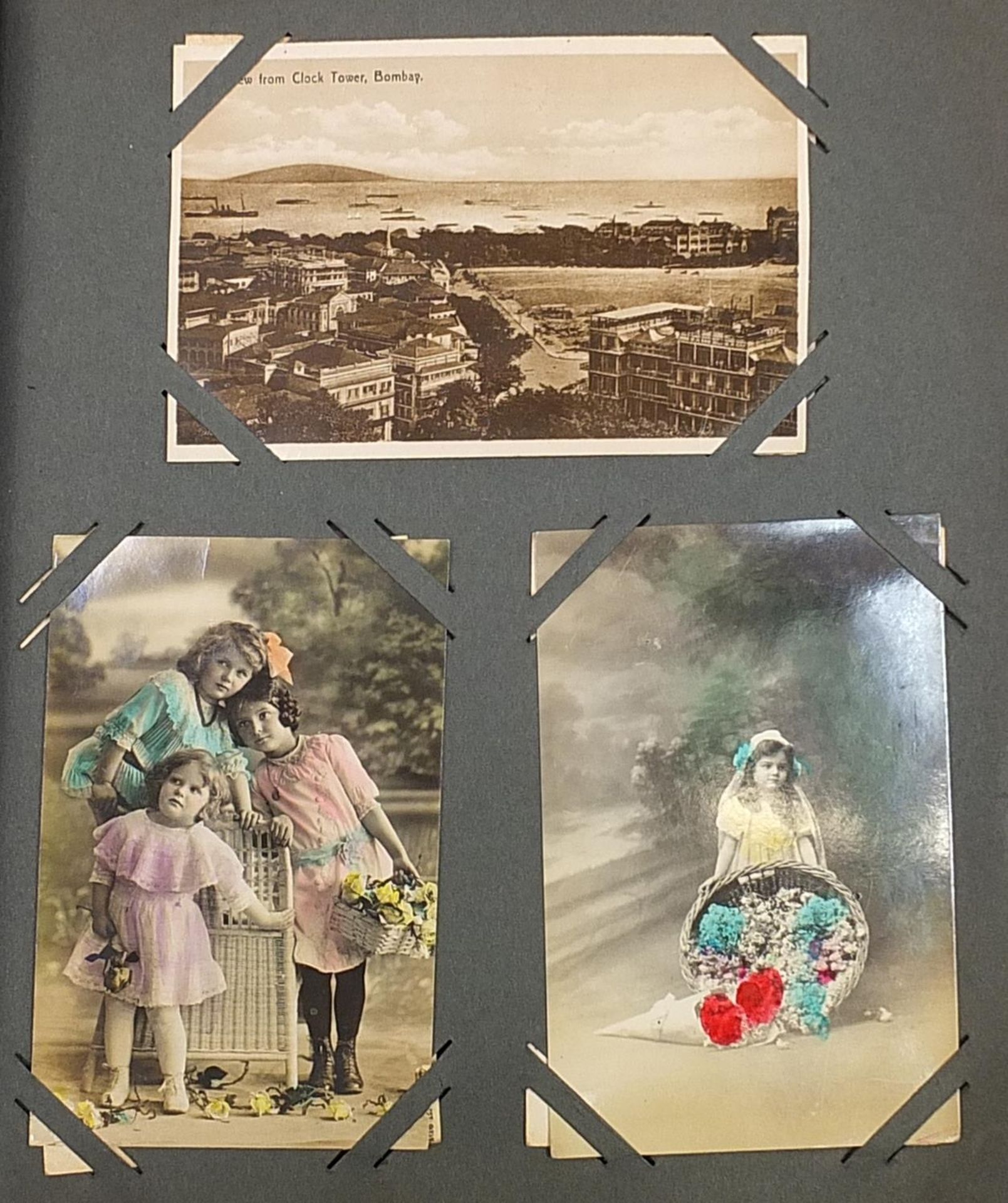 Topographical and Naval interest postcards arranged in an album, some photographic including ships - Image 12 of 15
