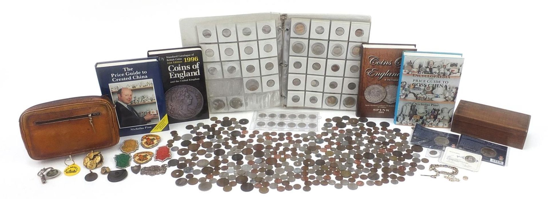 Coinage and reference books including two Queen's Diamond Jubilee five pound coins