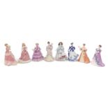 Eight limited edition Wedgwood figurines, some commissioned by Spink including The Turn of the