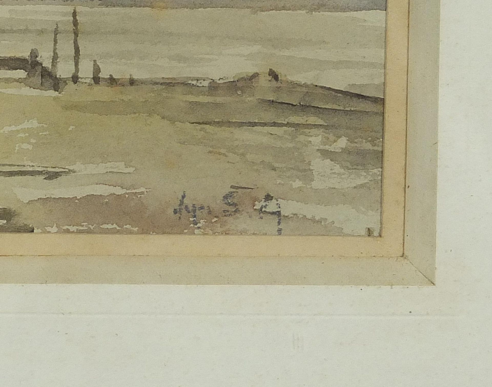 John Smith Atherton - Near Cocker Sands, early 20th century watercolour, mounted, framed and glazed, - Image 3 of 5