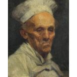 Manner of Chaim Soutine - The Pastry Chef, Expressionist oil on canvas, indistinctly stamped