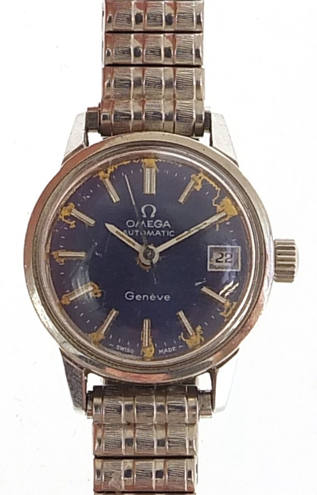Omega, ladies Omega Geneve automatic wristwatch with date aperture, 22mm in diameter
