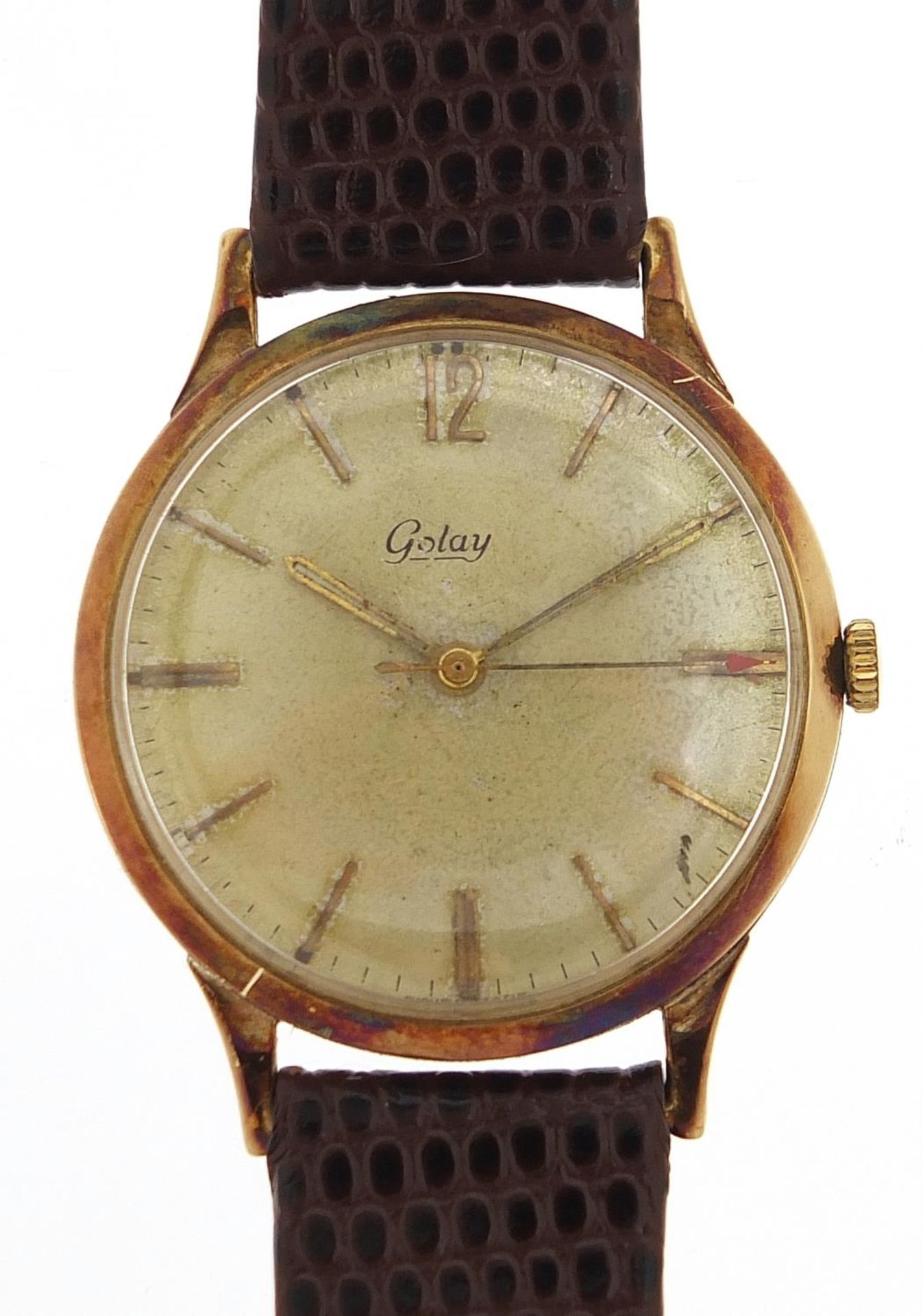 Golay, gentlemen's 9ct gold wristwatch, the case numbered 53238, 32mm in diameter