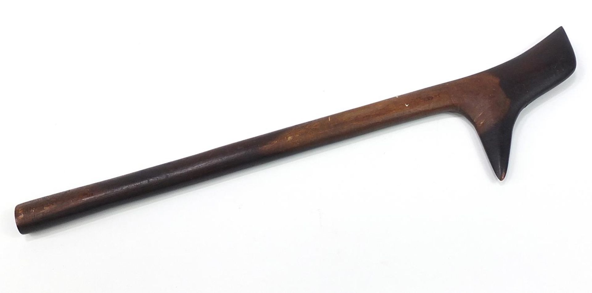 Tribal interest carved wood club, possibly Fijian or Aboriginal, 67.5cm in length