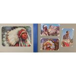 North American Indian photographs, some black and white, arranged in an album