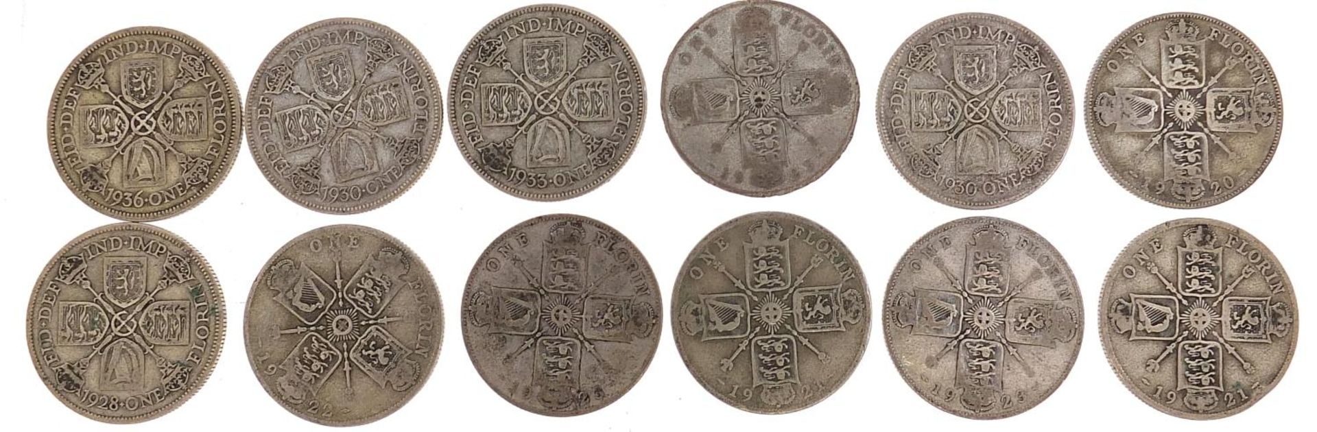 Twelve George V florins,121g - Image 4 of 6