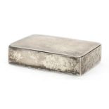 George Unite & Sons, Edward VII rectangular silver snuff box with hinged lid, Birmingham 1904, 4.5cm
