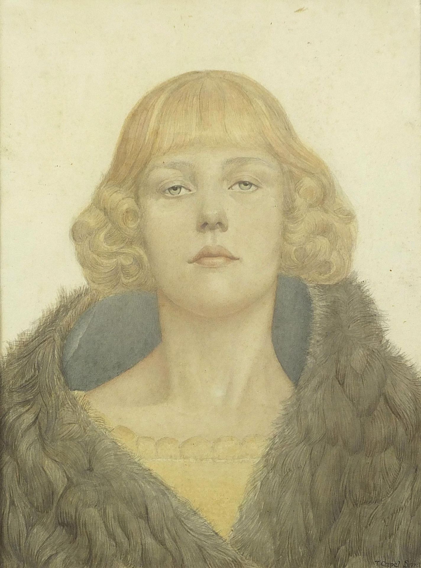 Thomas Capel Walton Smith - Head and shoulders portrait of an Art Nouveau female, early 20th century