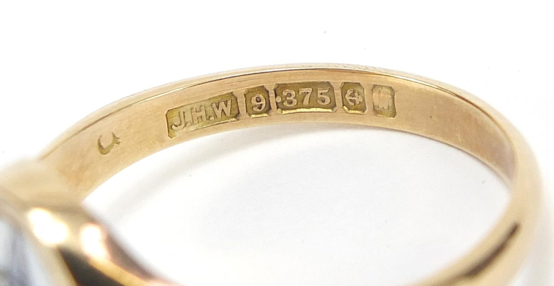 9ct gold and enamel masonic rotating ring, size Q, 4.4g - Image 3 of 3