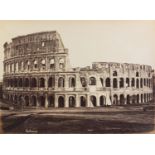 Album of 19th century black and white photographs of Rome including examples titled Portico d'