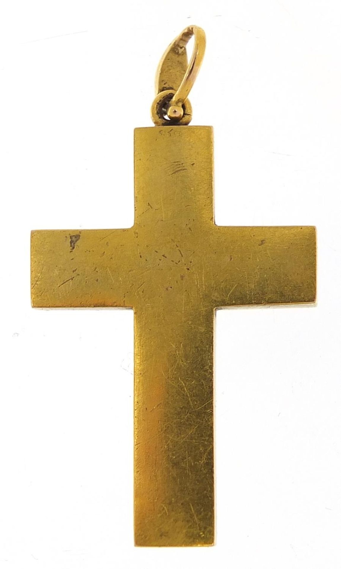 Victorian unmarked gold seed pearl cross pendant, (tests as 15ct gold) 4.6cm high, 5.1g - Image 2 of 2