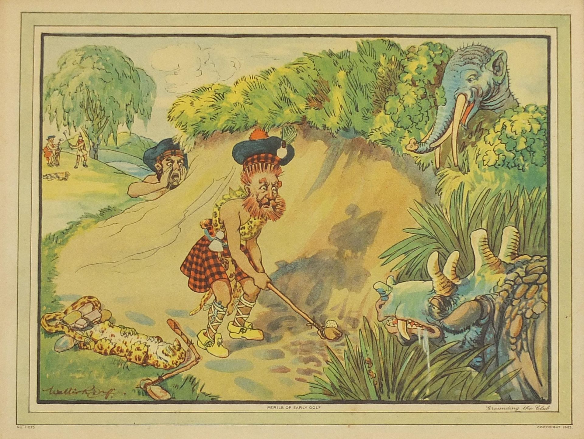 After Walter R Duff - The Perils of Early Golf, set of three golfing interest prints in colour - Image 6 of 13