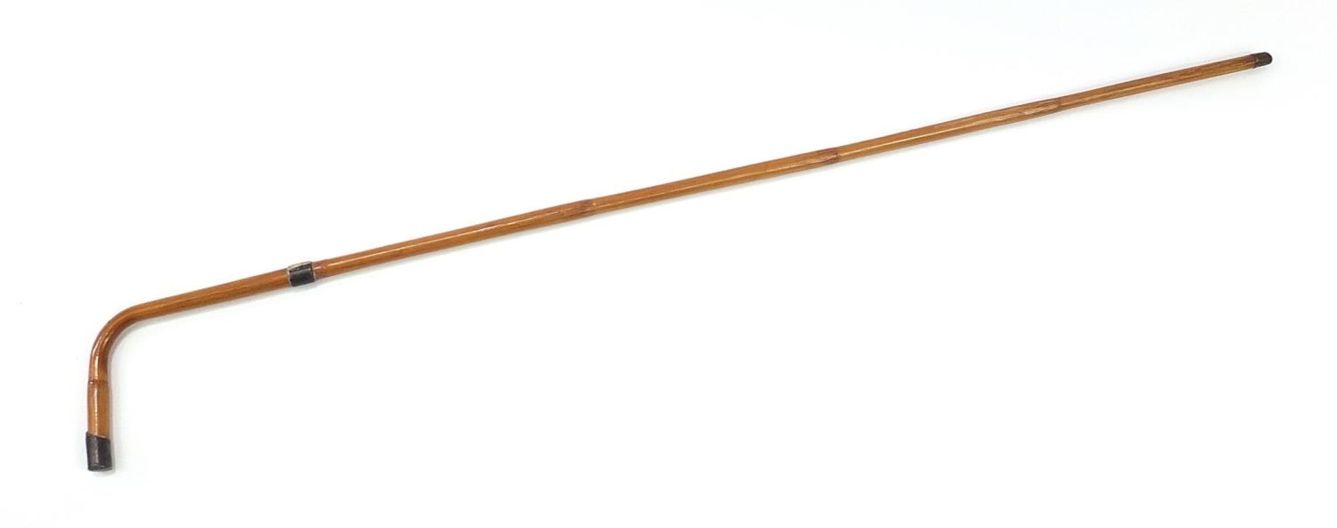 Bamboo walking stick with silver mounts, indistinct Birmingham hallmarks, 91cm in length - Image 3 of 4