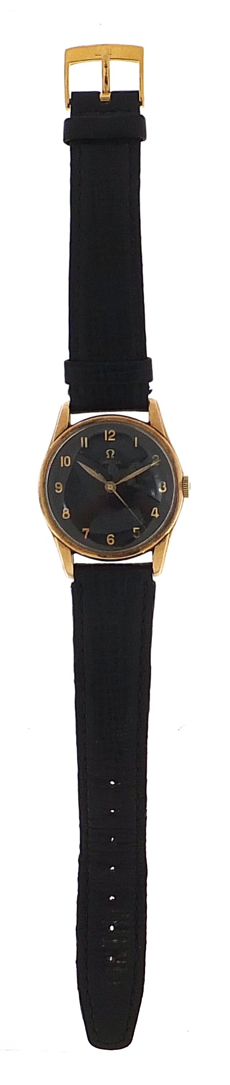 Omega, vintage gentlemen's 9ct gold Omega manual wind wristwatch, the movement numbered 21085206, - Image 2 of 4