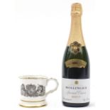 Bottle of Bollinger Champagne selected and shipped for The Times and a commemorative The Times