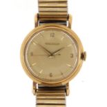 Jaeger LeCoultre, vintage gentlemen's 9ct gold wristwatch with Barclay's Bank inscription box, the