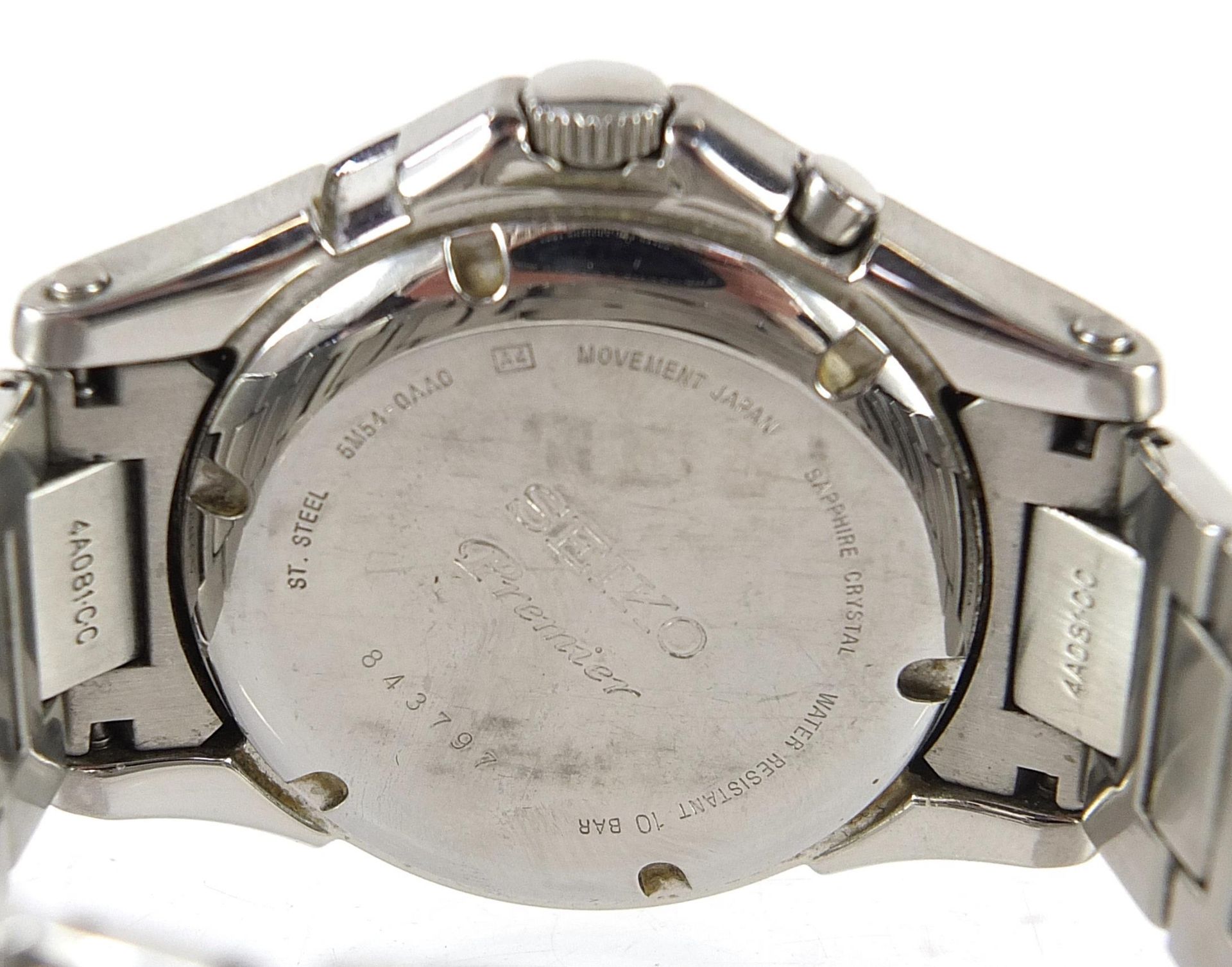 Seiko, gentlemen's Seiko Premier kinetic wristwatch with date aperture with box and original receipt - Image 3 of 6