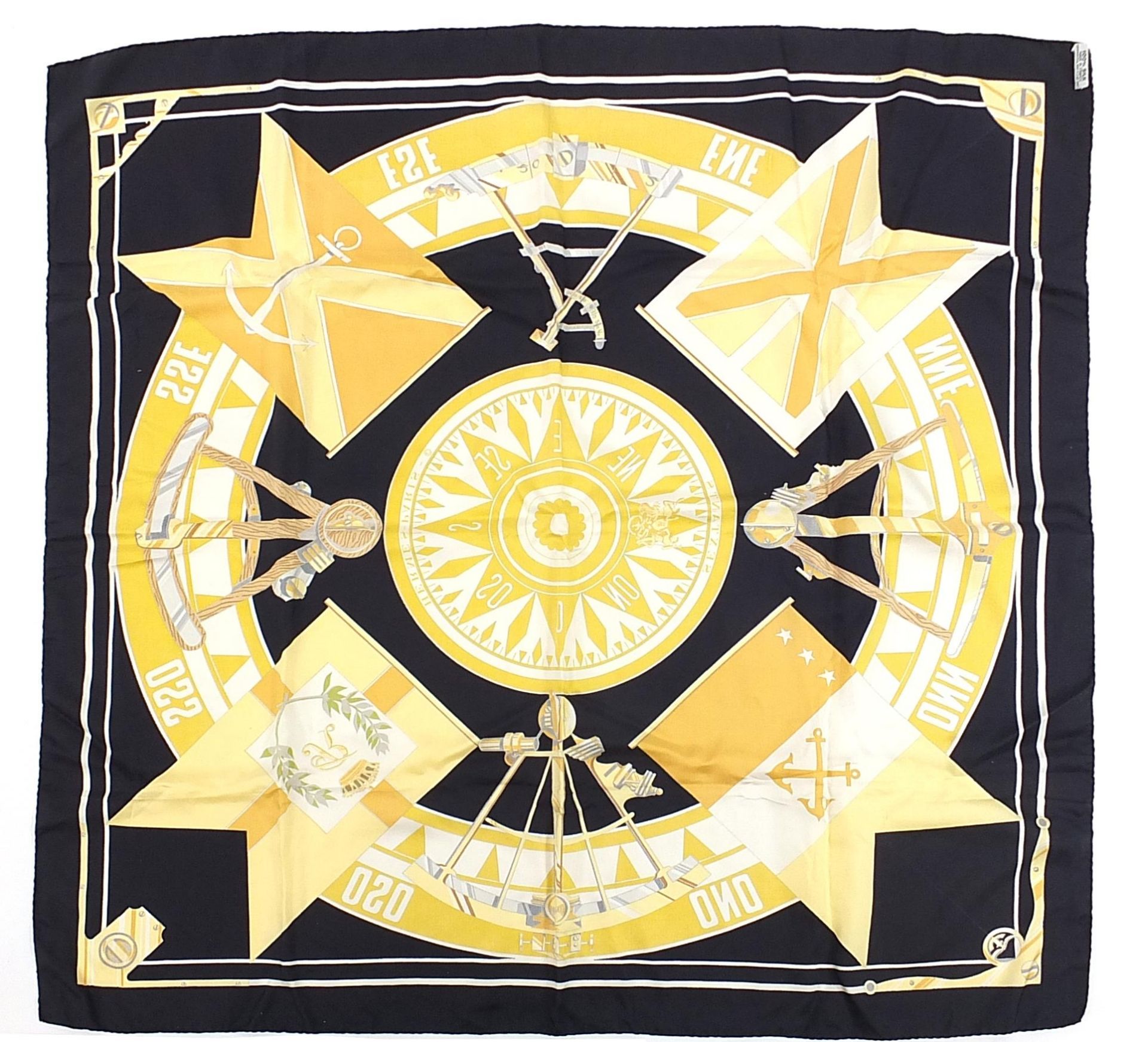 Hermes sextant silk scarf by Loic Dubigeon with box - Image 2 of 5
