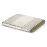 Art Deco silver and celluloid card case, London 1934 import marks, 6.8cm wide, 57.5g