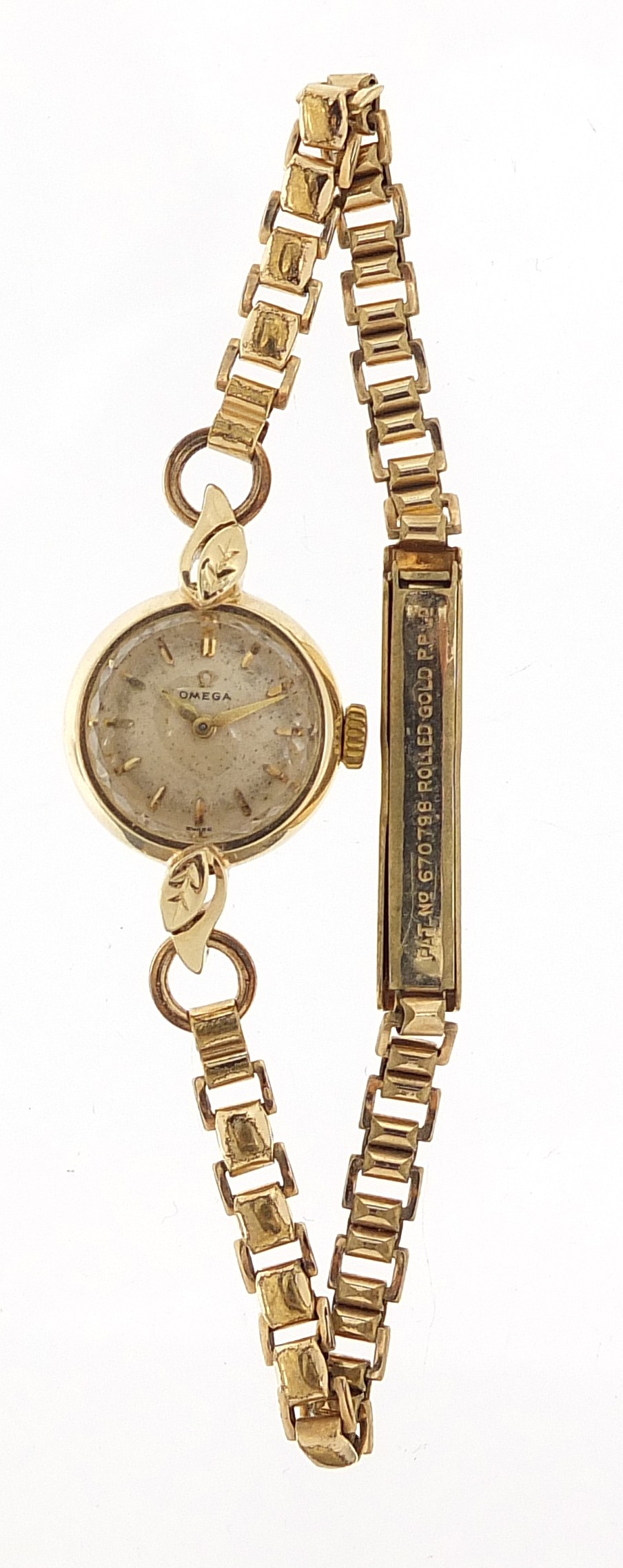 Omega, ladies 14ct gold Omega wristwatch with gold plated strap, the movement numbered 17391850, - Image 2 of 6