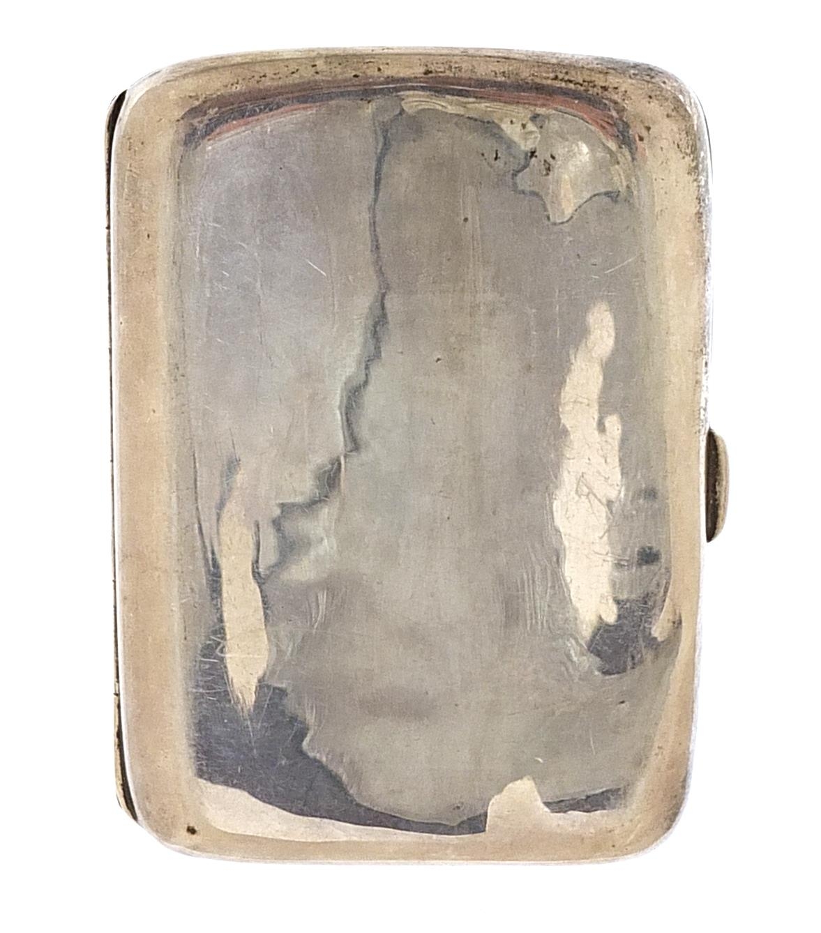 Hayes & Co, Edward VII silver cigarette case enamelled with a gentleman playing golf , Birmingham - Image 2 of 3