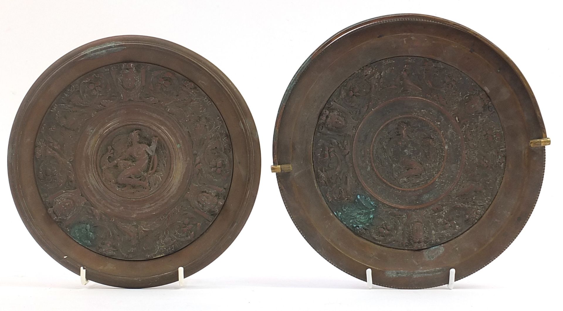 Grand Tour bronzed comport and pedestal dish with swing handle, each decorated with classical - Image 3 of 4