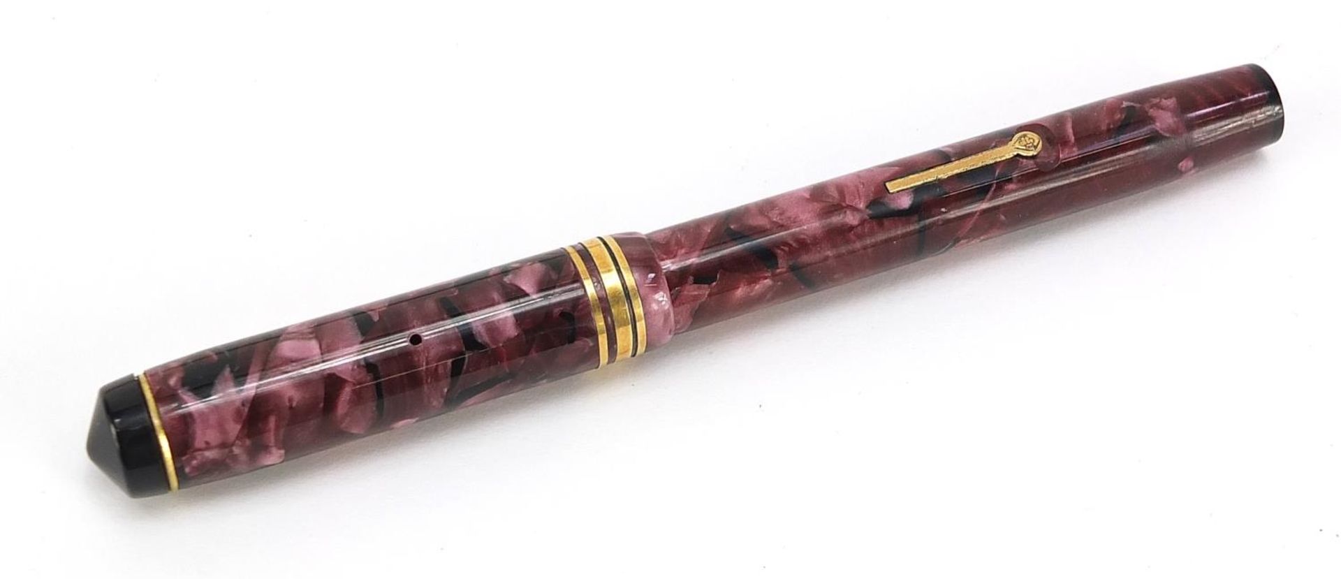 Conway Stewart 388 marbleised fountain pen with 14ct gold nib and box - Image 4 of 5