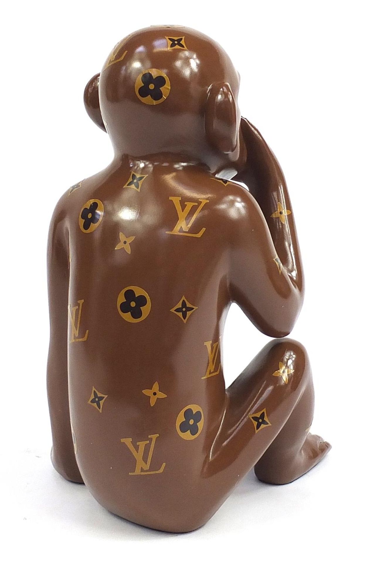 Louis Vuitton style seated chimpanzee, 38cm high - Bild 2 aus 3