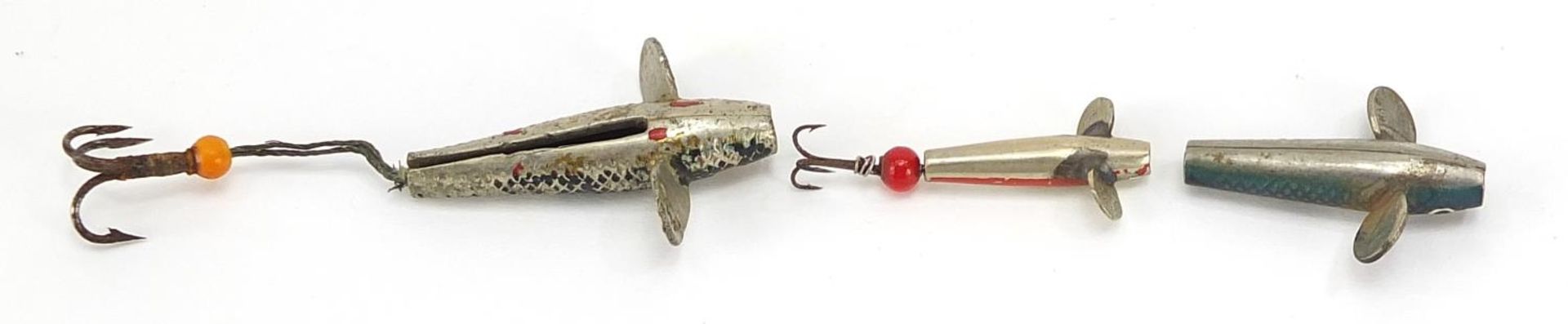 Three vintage Hardy Bros metal fishing lures, the largest 6cm in length overall - Image 3 of 4