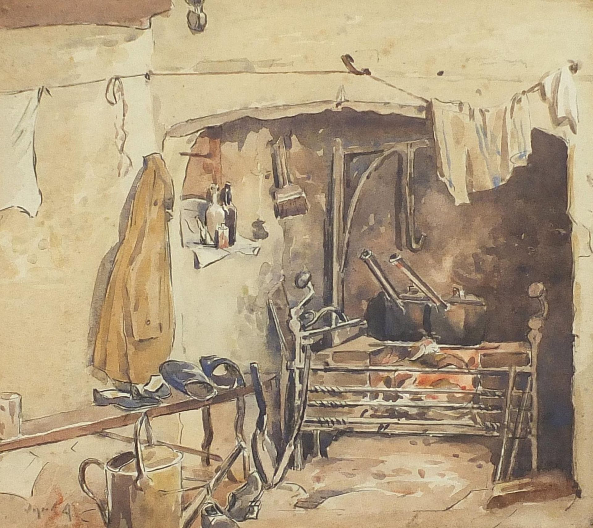 John Smith Atherton - Kitchen at Mr Carlisle's Farm, Grassington, Yorkshire, early 20th century