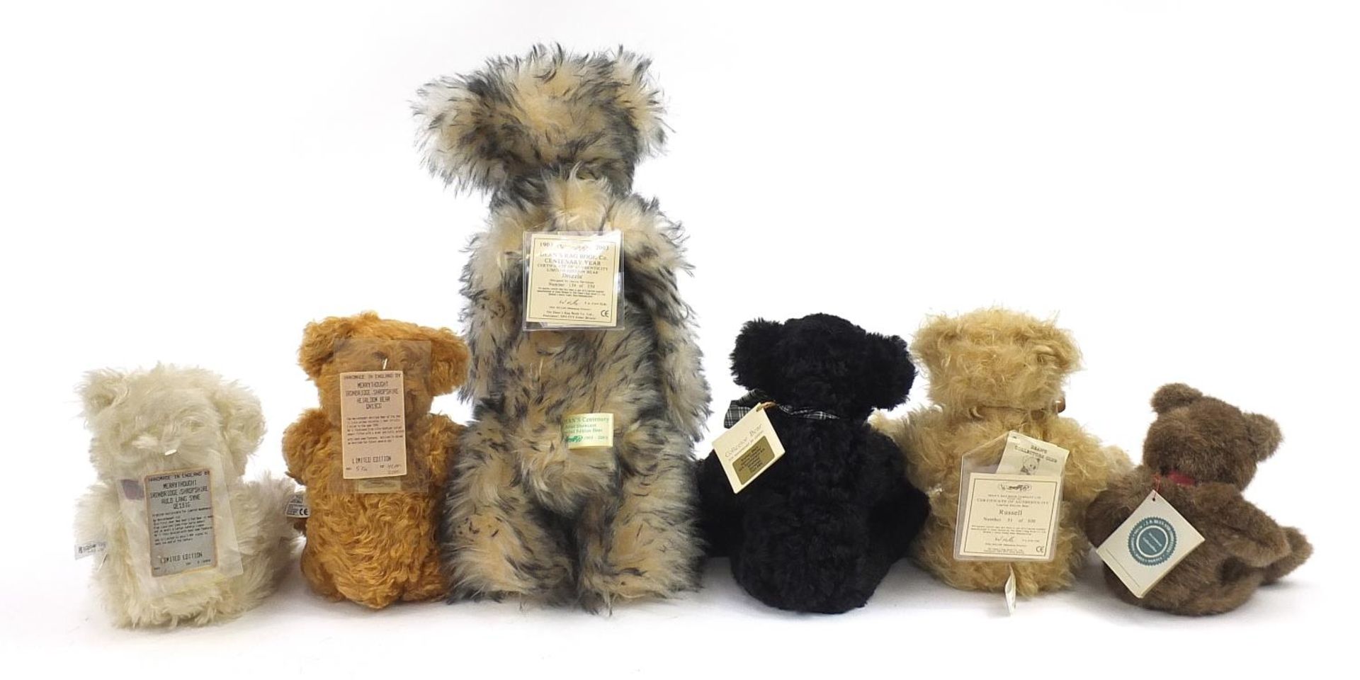 Six collectable teddy bears including Deans 2003 Centenary bear - Drizzle limited edition 134/250, - Image 5 of 5