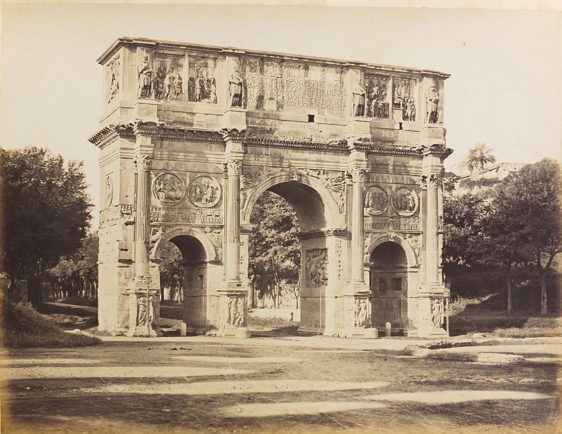 Album of 19th century black and white photographs of Rome including examples titled Portico d' - Image 2 of 6